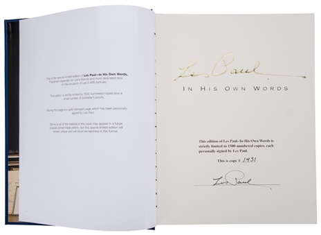 Les Paul "In His Own Words" Limited Edition Autographed Book (Beckett) 